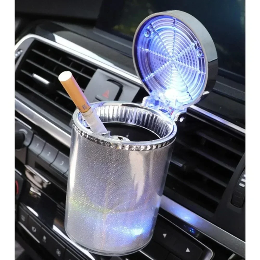 

STONEGO Portable Smokeless Ashtray with Colorful LED Light - Creative Car Ashtray with Stainless Steel Liner