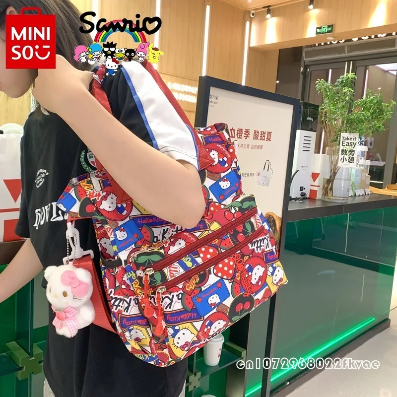 HelloKitty-Bolso cruzado con dibujos animados para mujer, bolsa de almacenamiento informal de gran capacidad, alta calidad, a la moda, novedad de 2024