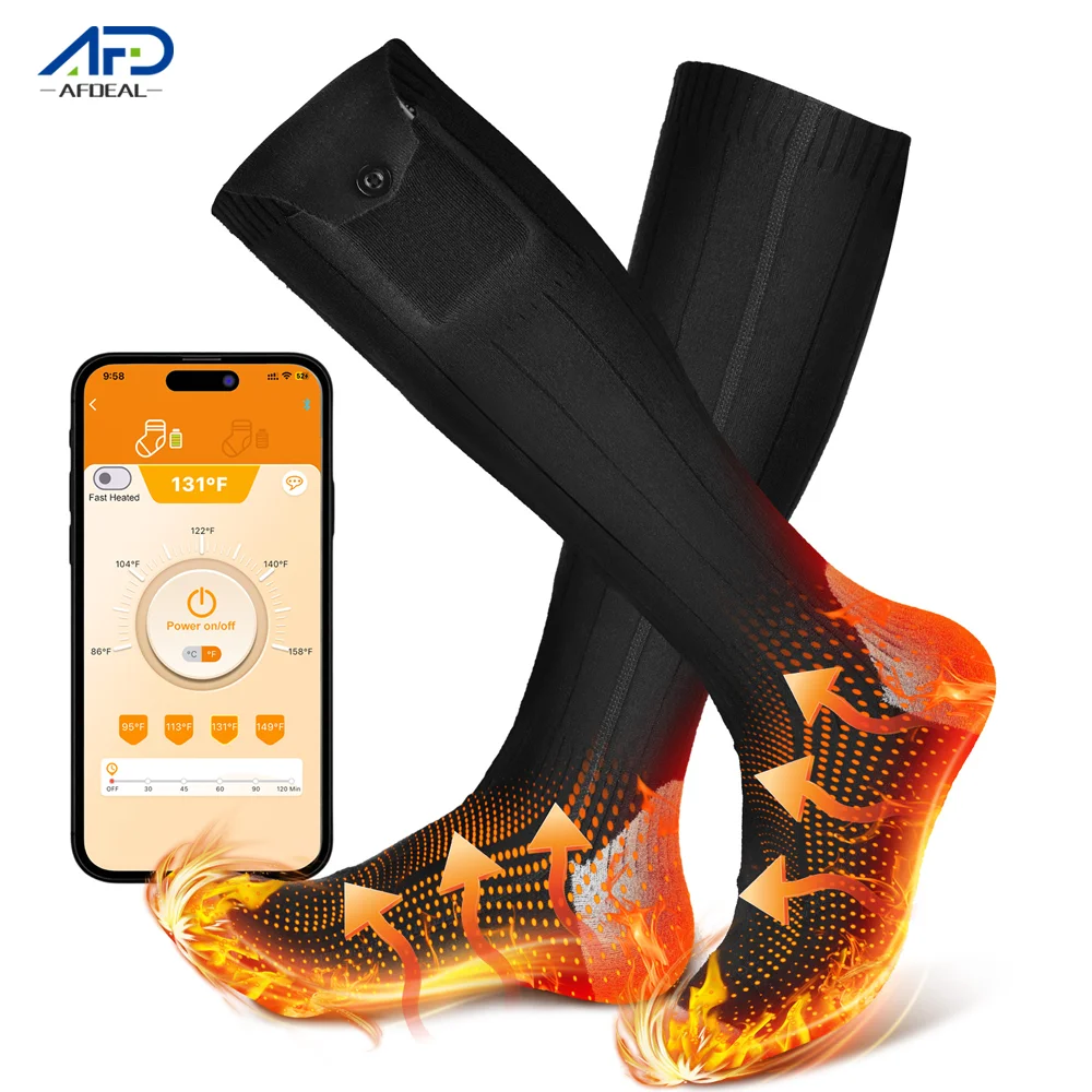 

Heated Socks for Men And Women with APP Control 5000mAh Washable Winter Warm Foot Cover Suitable for Skiing And Snow Sports