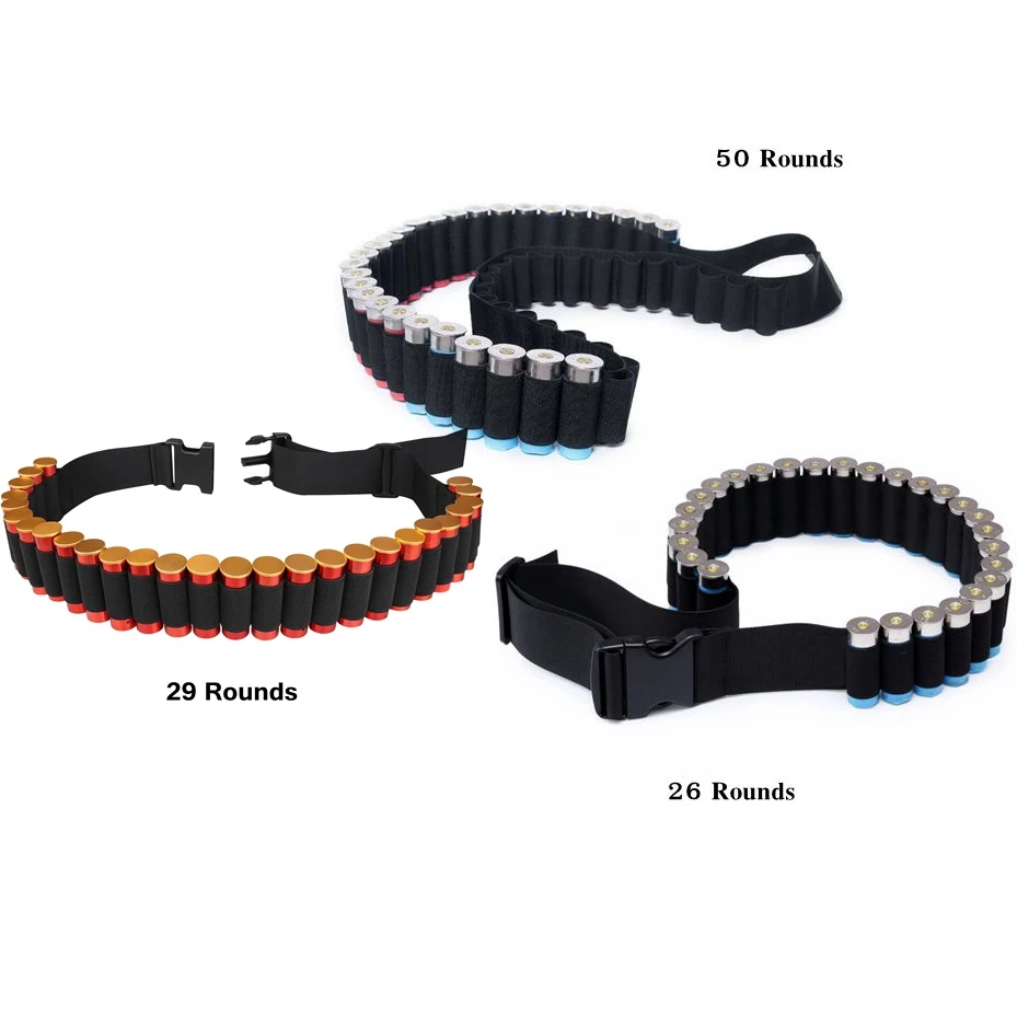 

26/29/50 Rounds Shotgun Bandolier Tactical Adjustable Shotgun Shell Belt Carrier for 12 20 Gauge Ga 29 Rounds Holder for Hunting