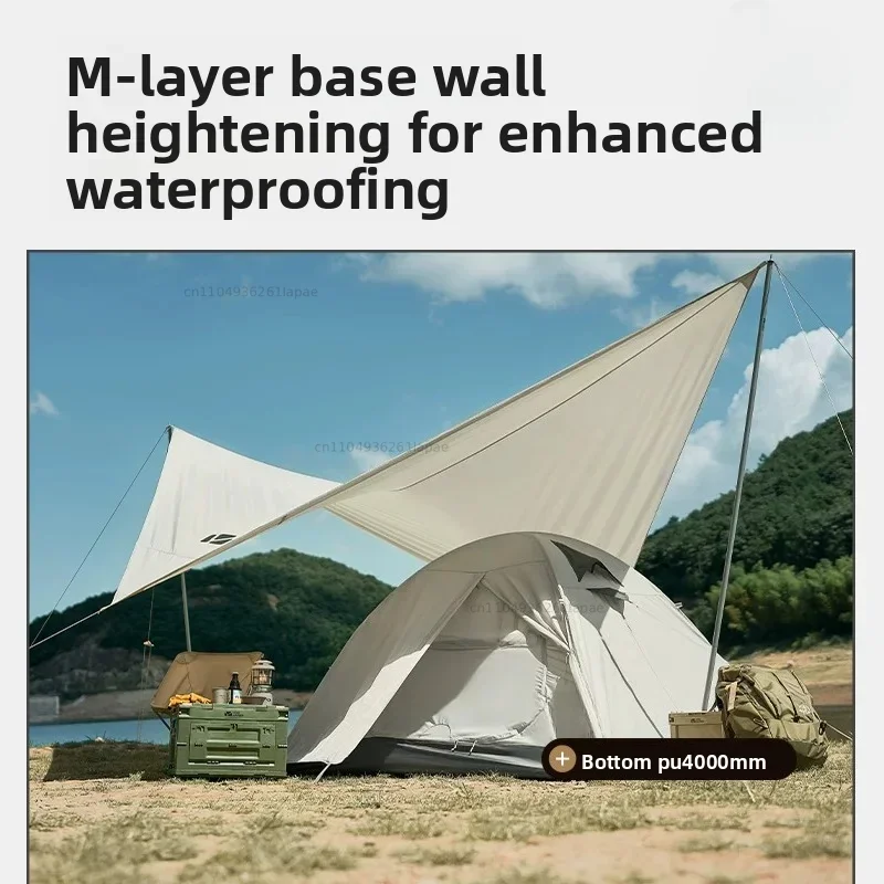 Outdoor Cold Mountain 2/3/4 AIR Double Aluminum Pole Windproof Rainstorm Camping T2-3 Person Tent