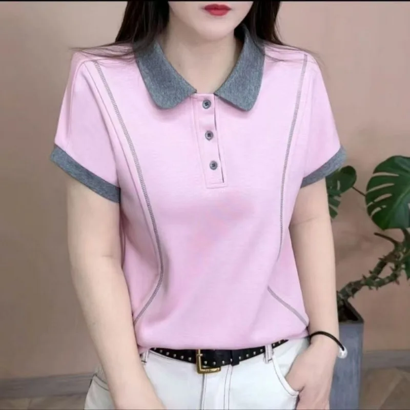 Sukienka Polo Damska Koszulka Polo z Krótkim Rękawem i Kołnierzykiem Damska Letnia Nowa Koszulka Polo Sportowa Casualowa Koszulka Damska Koszulka Golfowa Damska