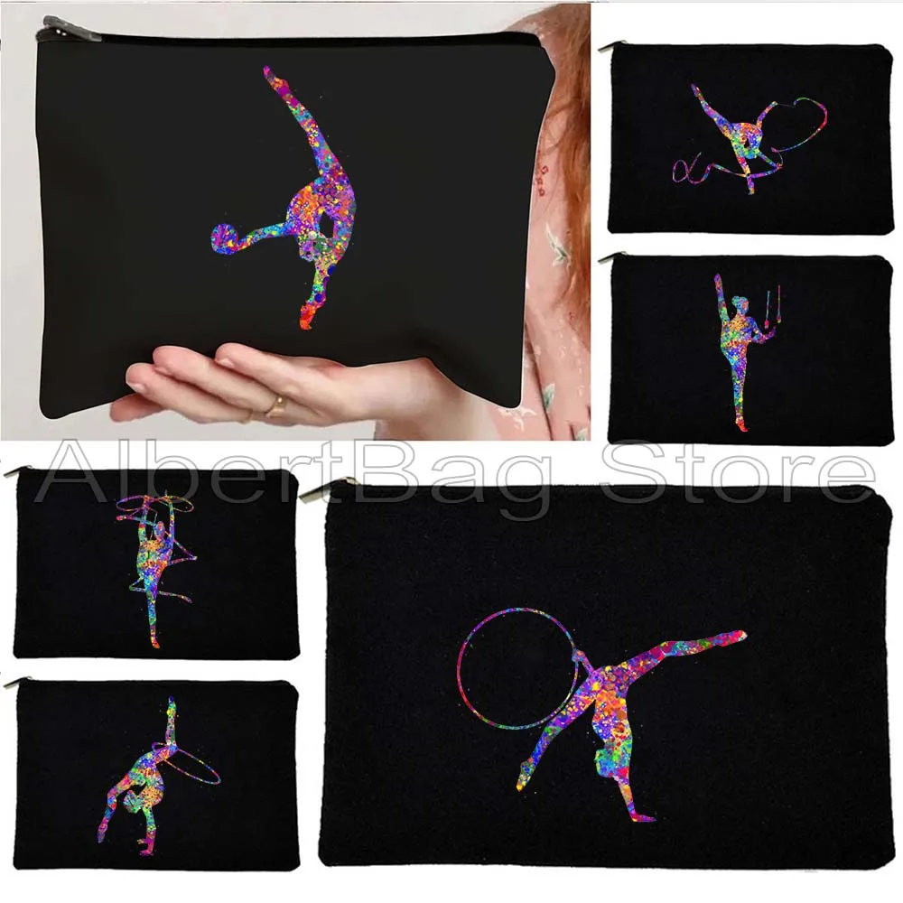 

Красочная лента для художественной гимнастики, веревочный шар, акварельное искусство, милый спортивный подарок, холст, косметичка для макияжа, туалетная сумка, пенал