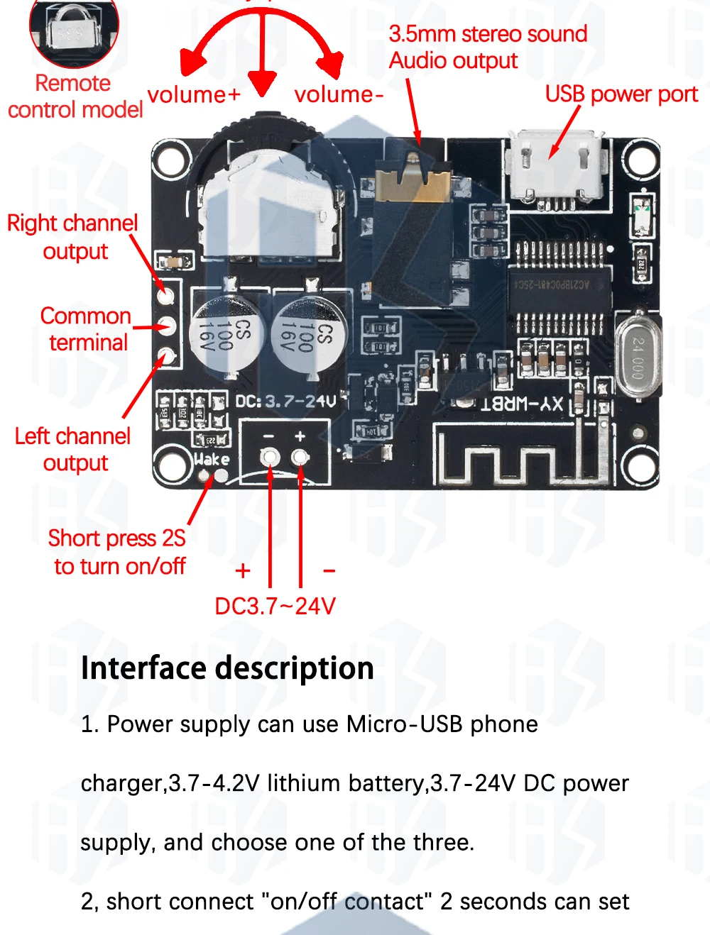 Mini Bluetooth 5.0/4,1 MP3-Decoder-Board Audio-Empfänger MP3 verlustfreier Player drahtloses Stereo-Musik verstärker modul – Detail 31