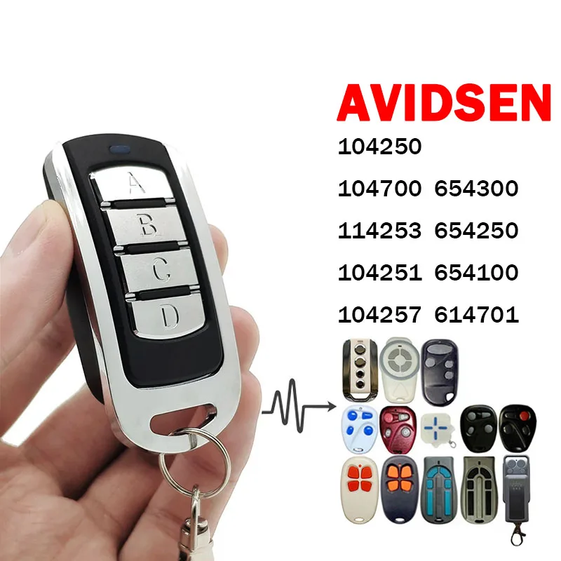 AVIDSEN 114253 104250 104700 114253 104251 104257 654300 654250 654100 614701 Garage Gate Remote Control 433.92MHz