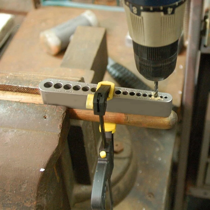 STD1000DGNP Drill Guide for Straight Holes,17 Drill Sizes, From 1/8In to 3/8In, in 1/64In Increments, Heat-Treated Steel-A23R