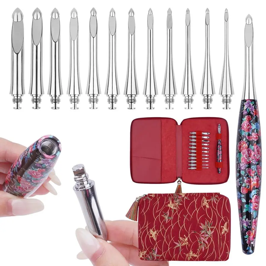 

Interchangeable Crochet Hook Set Inline Crochet Hooks Ergonomic Handle for Arthritic Hands Replace Crochet Needles for Beginner,