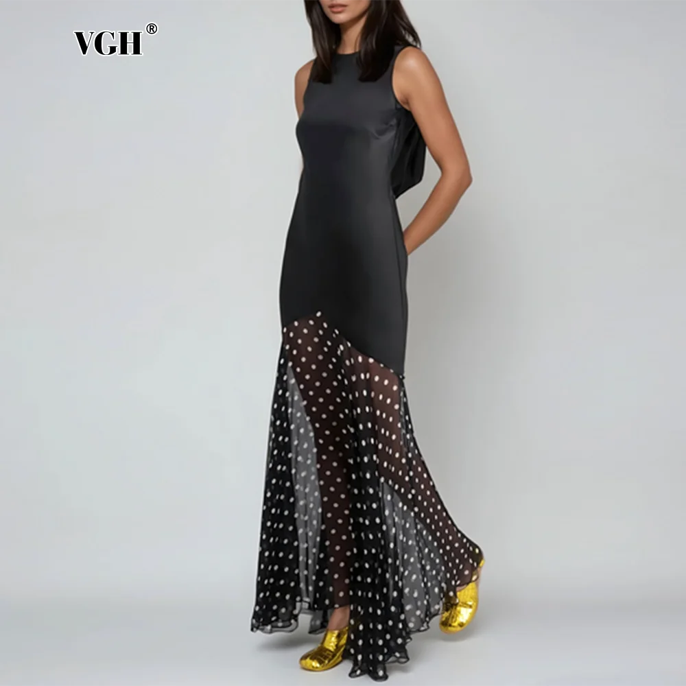 

Новое модное женское платье VGH: приталенное, с принтом, без рукавов, с открытой спиной, с высокой талией, сексуальное, с круглым вырезом, для стройности