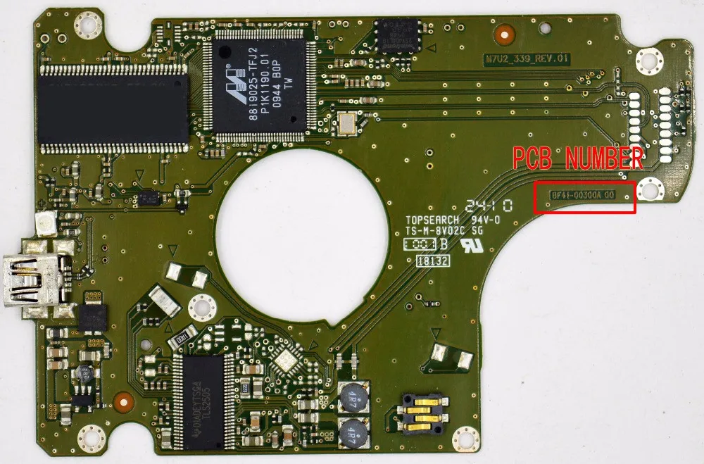 

SA notebook hard disk circuit board / BF41-00300A M7U2_339_REV.01 ROO / HM321HI, HX321HX, HM641JX HM641JX/SRX