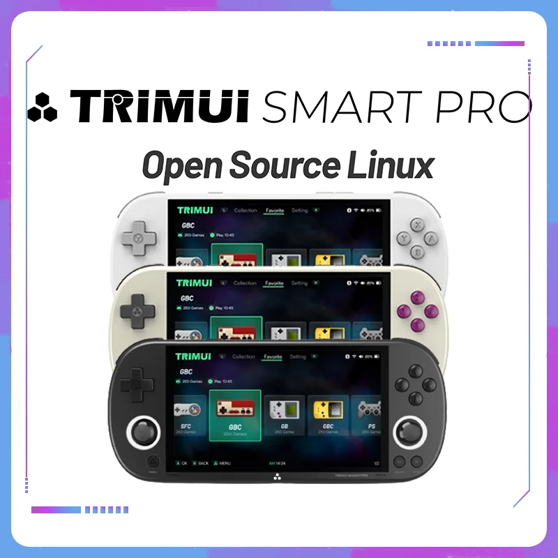 Trimui Smart Pro Handheld Game Console 4.96''IPS Screen Linux System Joystick RGB Lighting Smartpro Retro Video Game Player Gift