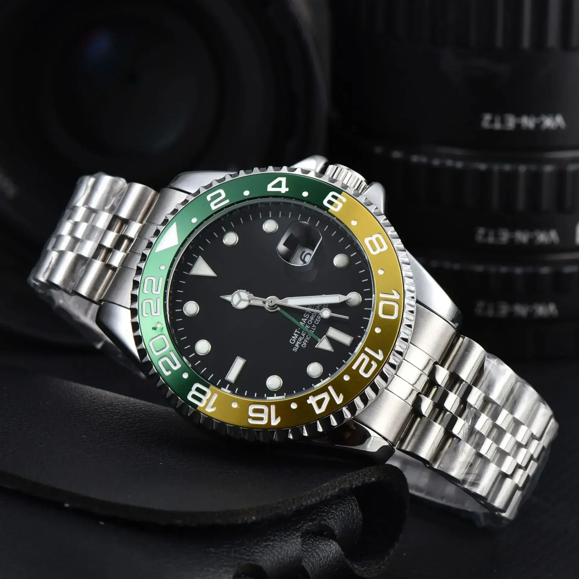 40 مللي متر أحمر أزرق بيبسي الأعمال غواص NH34 GMT ساعة 100 متر مقاوم للماء الياقوت كريستال NH34A ساعات أوتوماتيكية للرجال reloj hombre #4