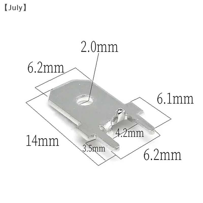 50 peças 6.3mm 4.8mm inserções plug terminal macho 250 pcb solda lug espessura 0.8 duas pernas, folha de soldagem pcb