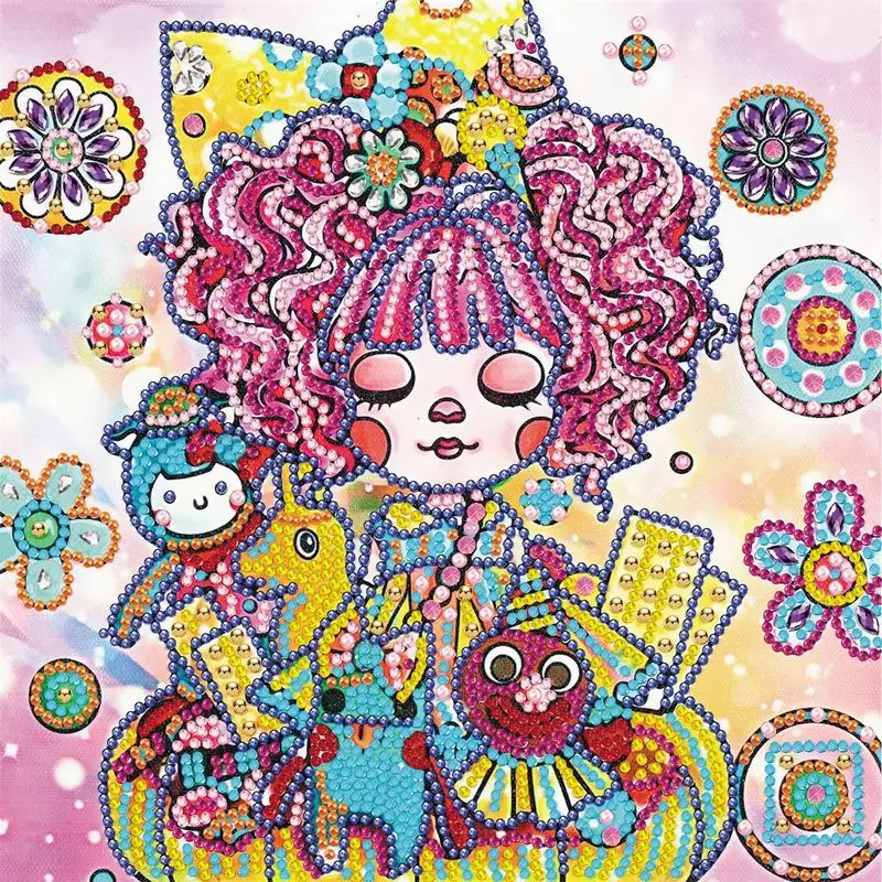 

CHENISTORY 5D DIY Special Shaped Drill Diamond Painting Kit Cartoon Girl Partial Diamond Embroidery Decorative Painting New