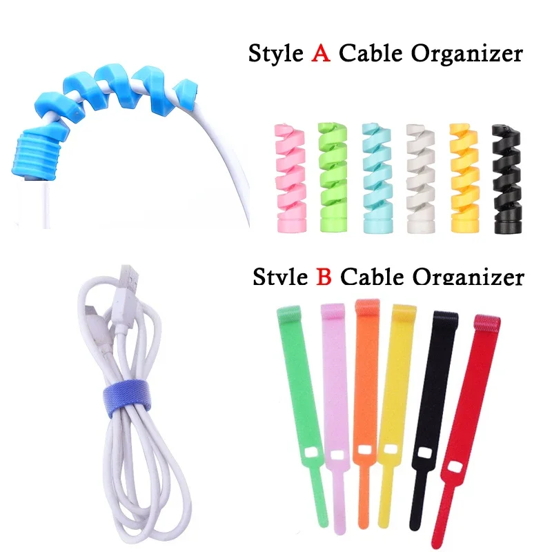 Cord Management for USB Earphone Network Cable Desktop Tidy Management Flexible Cable Winder Wire Organizer Holder