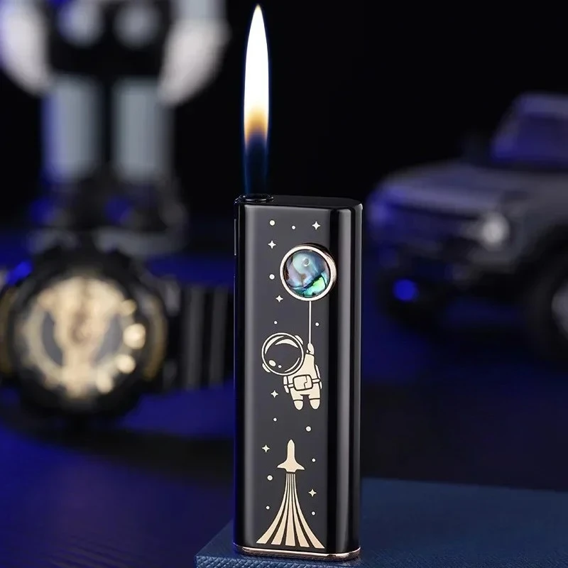 

Aluminum Torch Lighter with Shell Silent Ignition Compact Portable Open Flame Inflatable Gas Butane Lighters Smoking Accessories