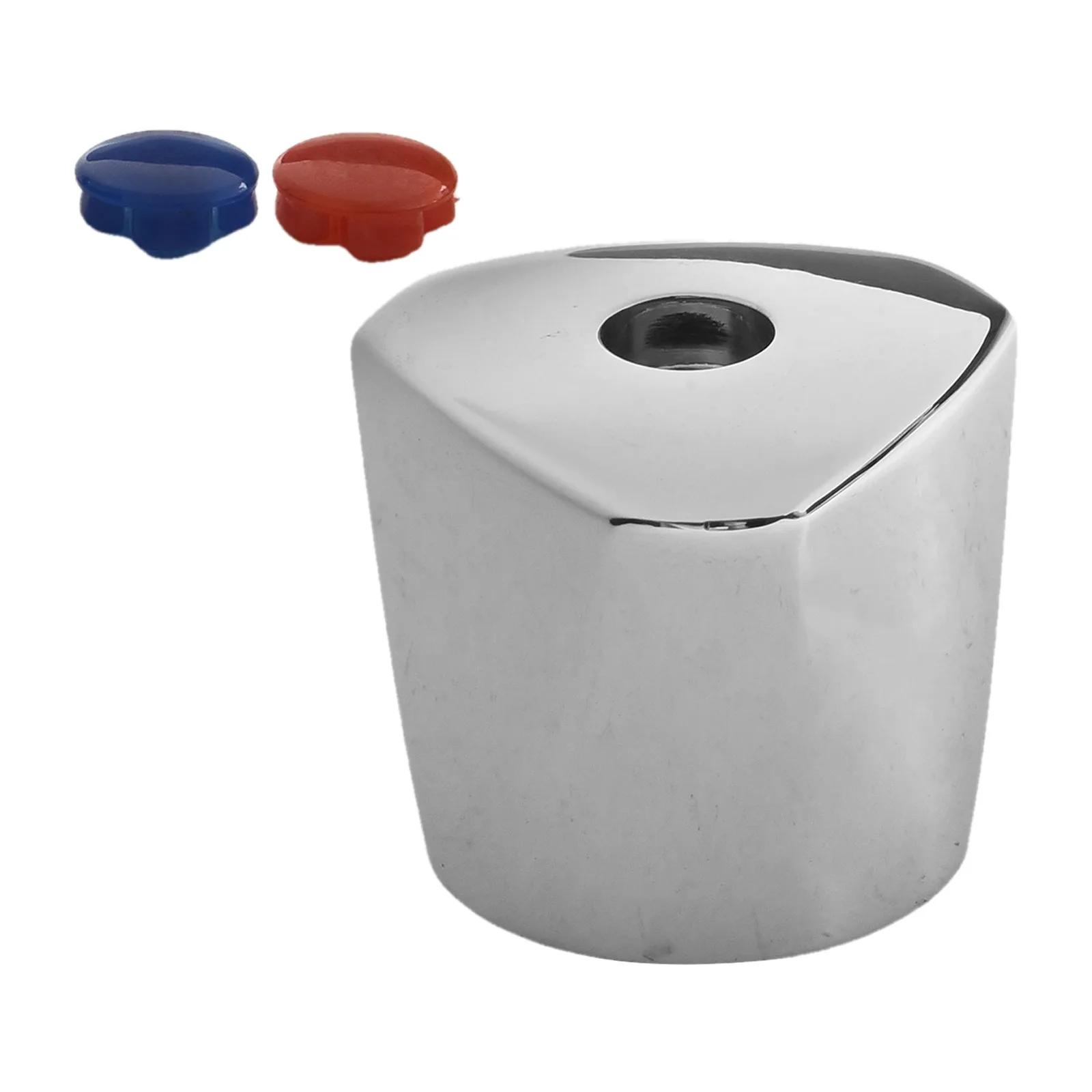 Rotary Handle Faucet Hood Handle Plastic Color Marking Red Blue Chrome Plated Heating Cooling Handle Single Cold Handwheel Acces