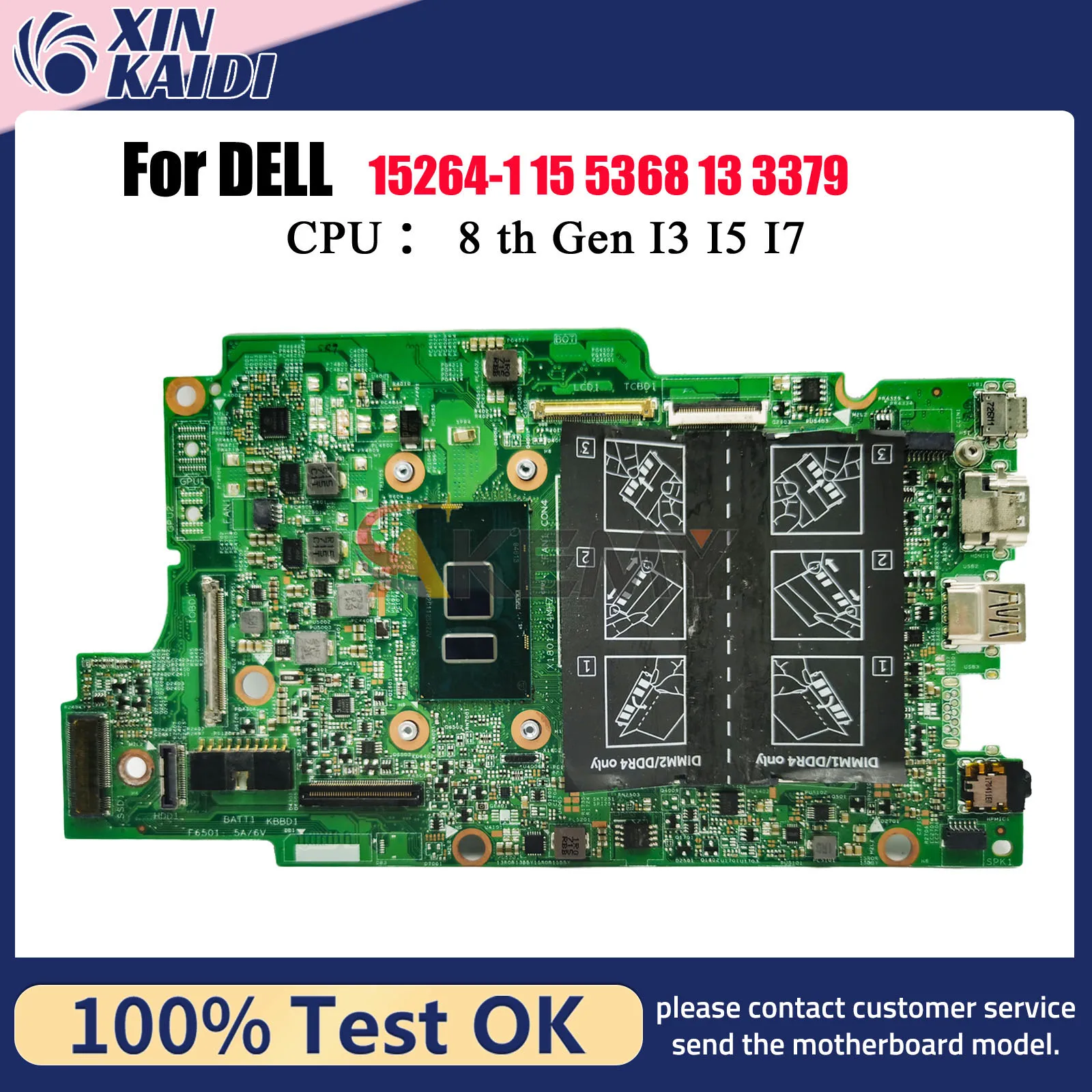 

For DELL Inspiron 7368 7378 7569 7579 Laptop Motherboard 15264-1 CN-0XDV20 XDV20 0809FW 00M56T 100% Tested OK