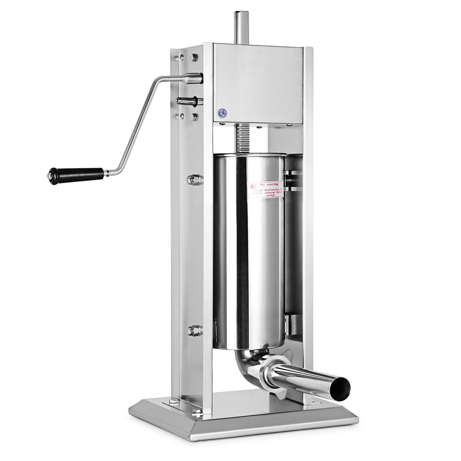 3/5/7L Stainless Steel Sausage Filler Stuffer Salami Maker Vertical Meat Filler Machine HomeManual 4 Nozzles Tube Sausage Maker