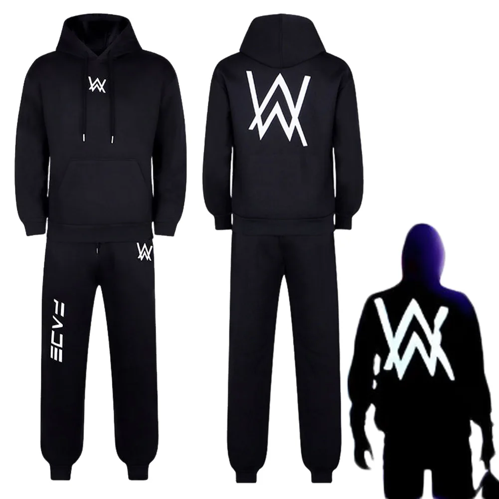 

DJ Alan Cosplay Black Costume Set Hoodie Top Pants Leisure Clothing Adult Kids Halloween Disguise Clothes Carnival Party Outfit