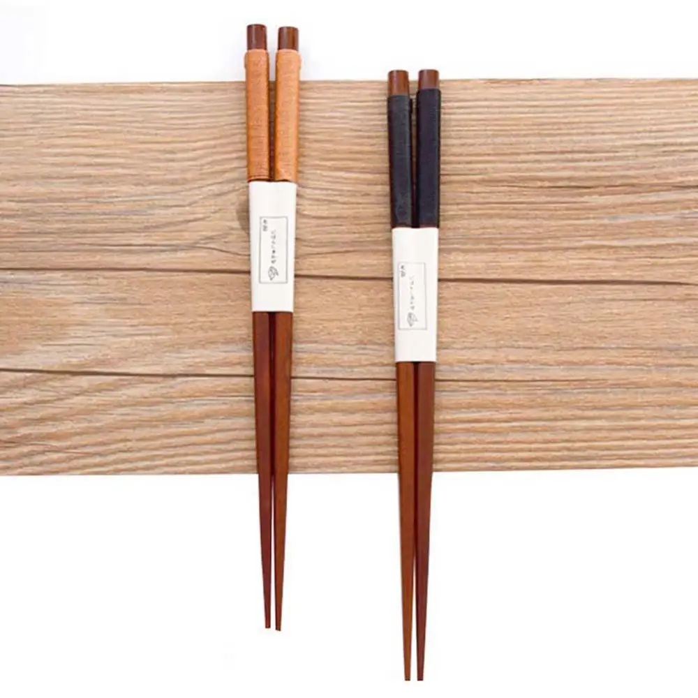 1 Pair Handmade Japanese Natural Chestnut Wood Sushi Chopsticks Set Value Gift Sushi Chinese food Tie line