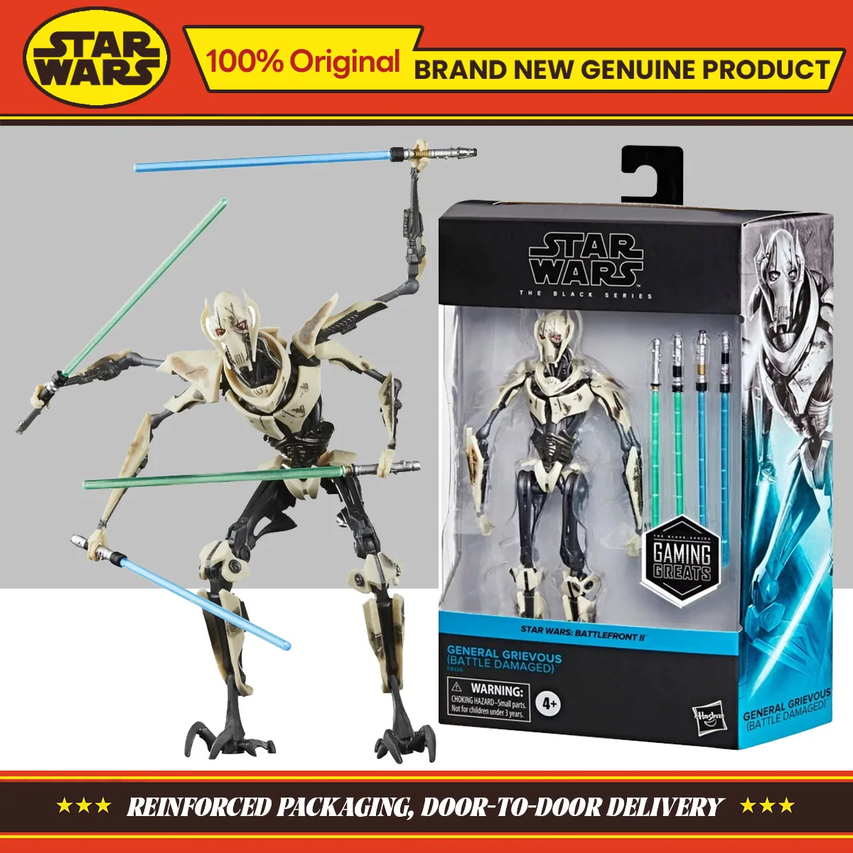 En Stock Hasbro Star Wars la serie negra General Grievous 15cm figura de acción coleccionando juguetes de modelos originales adornos regalos
