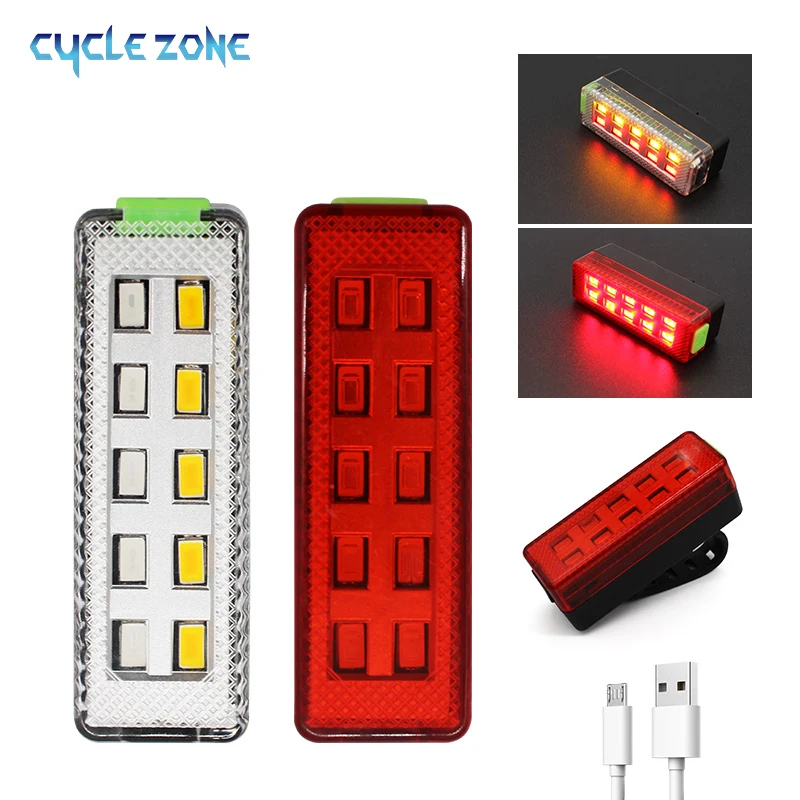 Bike Rear Light MTB Bicycle Taillight USB Rechargeable LED Cycling Bike Warning Light Red Light Mountain Bicycle Lamp Seatpost