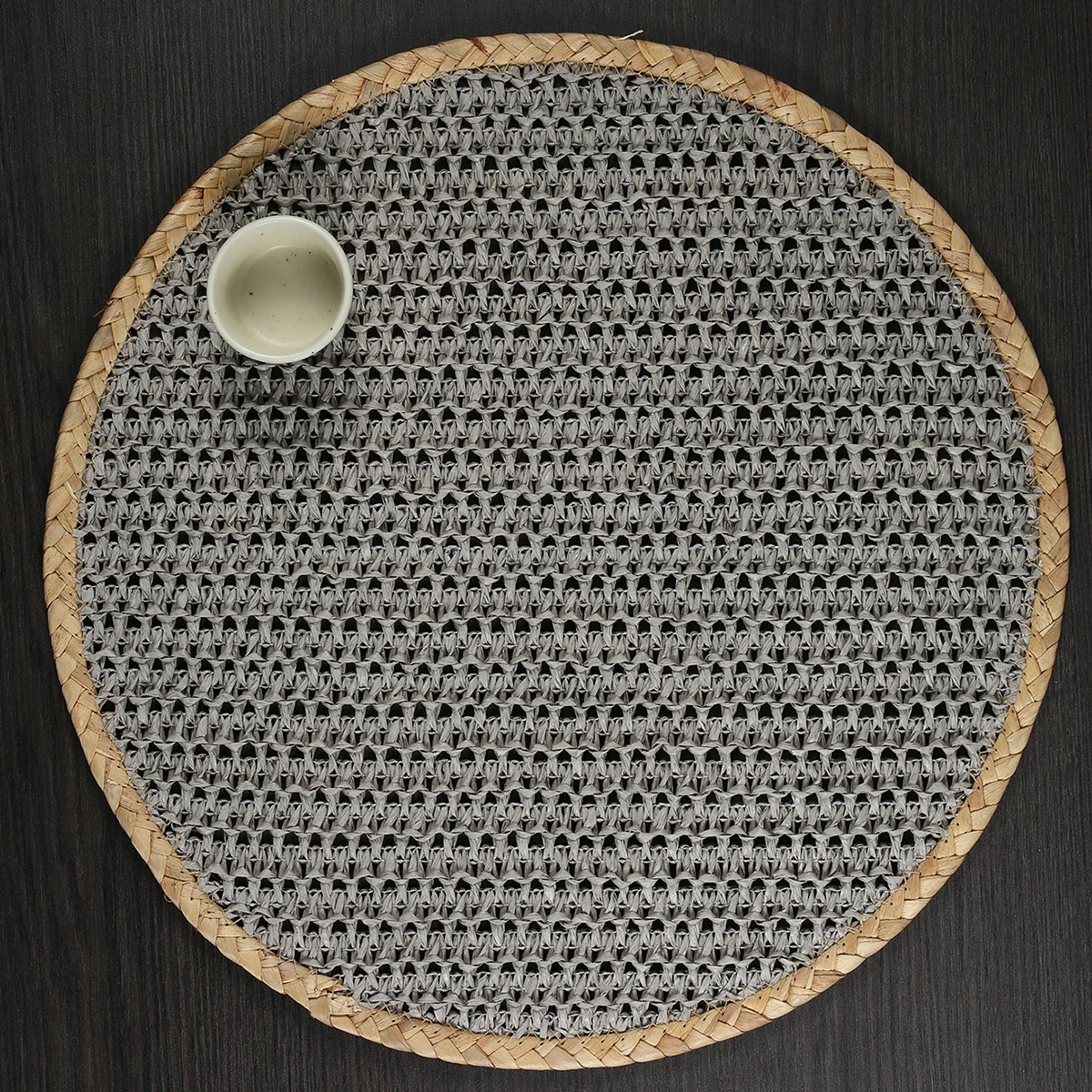 1/4pcs 13inch Paper Placemats Round for Dining Table Water Hyacinth Placemats for Dining Table Wedding Party Decoration