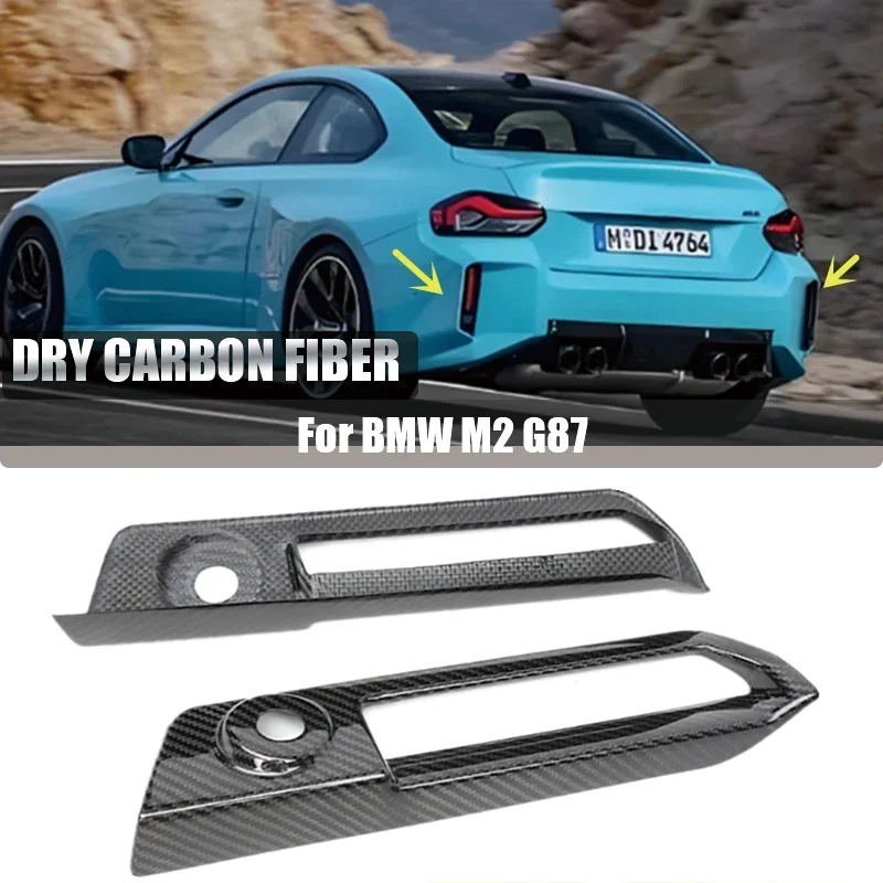 Prepreg Dry Carbon Fiber Rear Reflector Trim Covers For BMW M2 G87 2023 2024 2025 Carbon Fiber Rear Bumper Reflector Light Cover