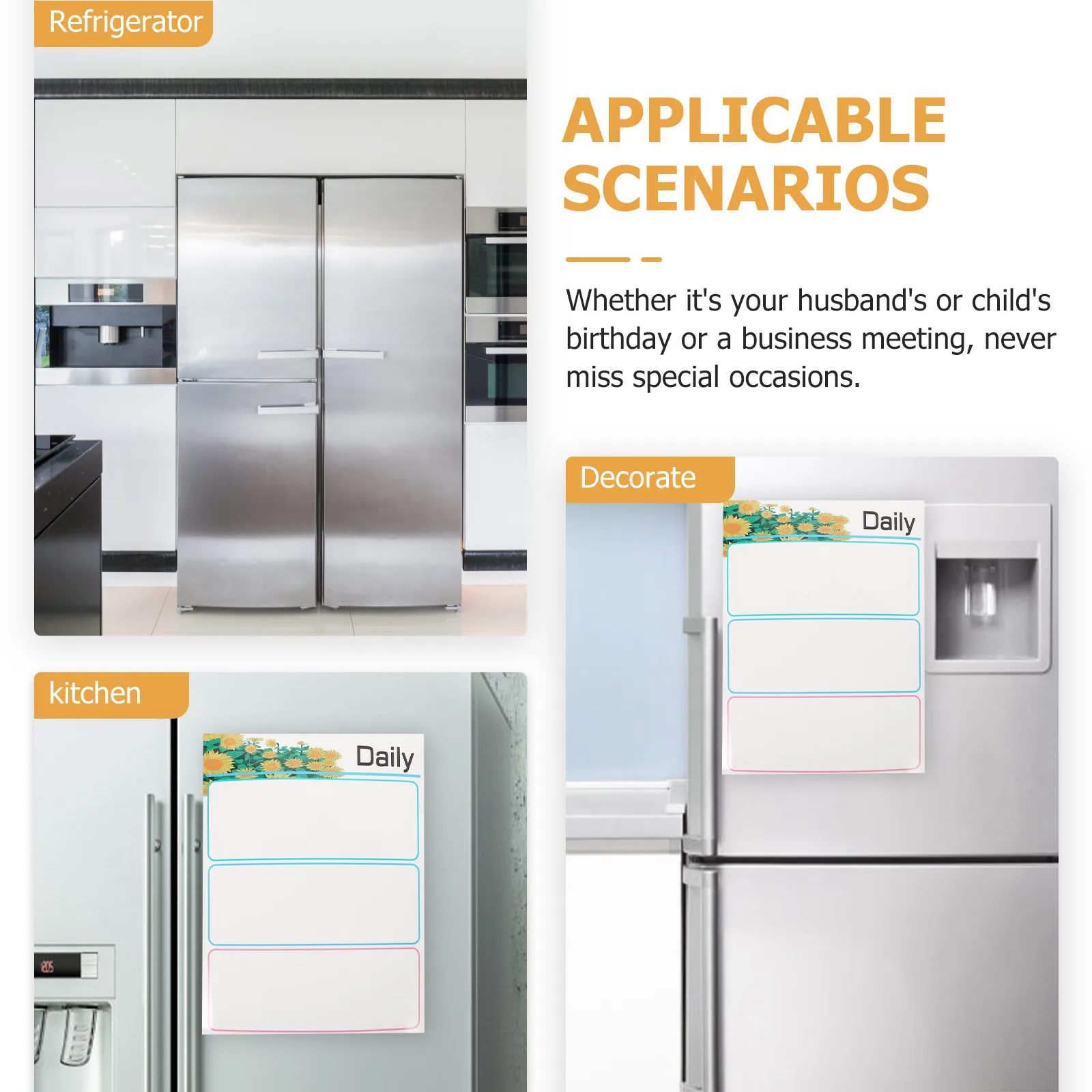 

Magnetic Whiteboard Calendar Set Dry Erase Fridge Planner For Kitchen Schedule Organization, Refrigerator Message Reminder