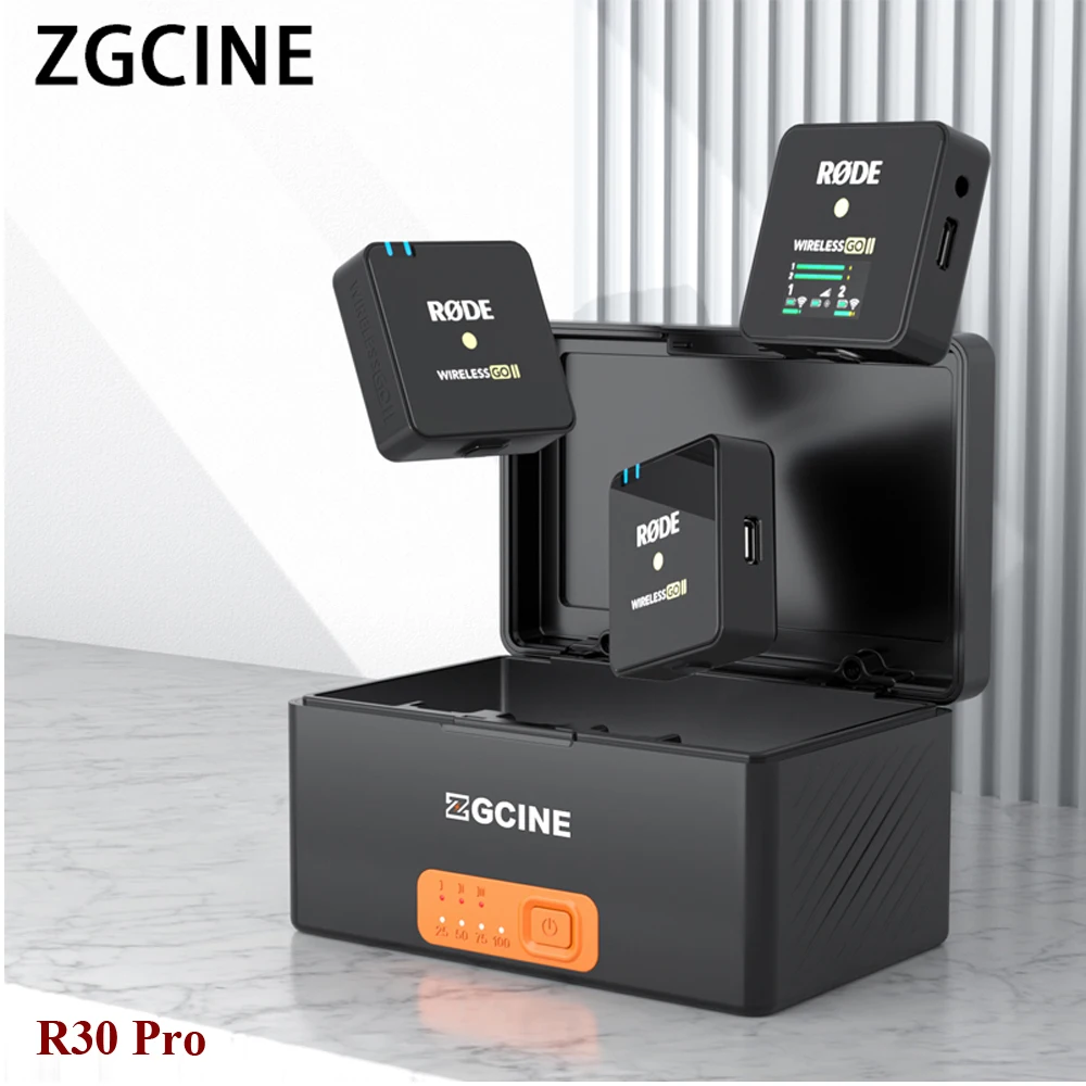 Imagem -03 - Zgcine-banco de Potência de Carregamento Rápido com Bateria Embutida Caixa Recarregável Rode Wireless go ii i Zg-r30 Pro 3400mah