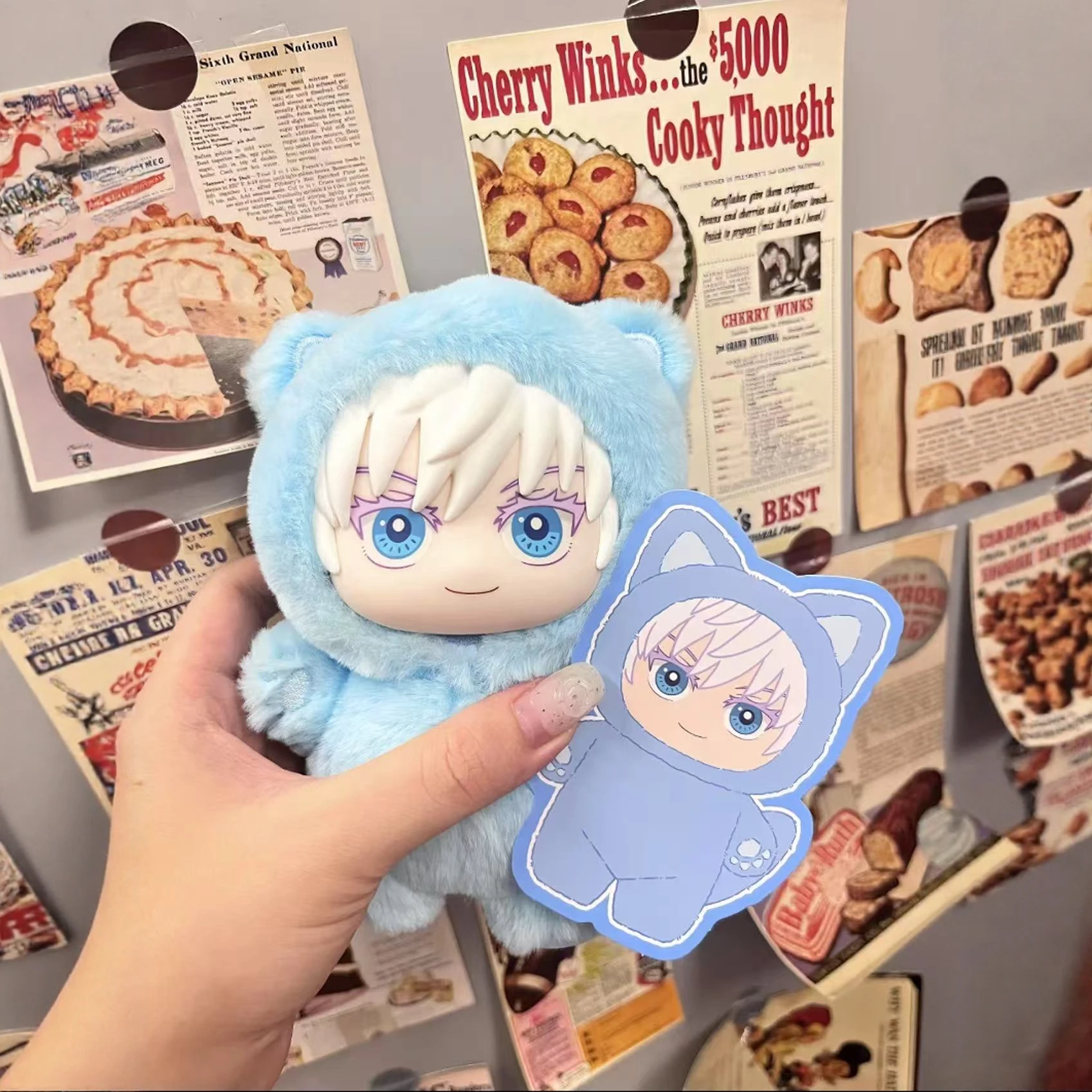 BANDAI Jujutsu Kaisen 2 Cat Ear Plush Series Blind Box Mystery Box Anime Character Room Decoration Halloween Children's Gift