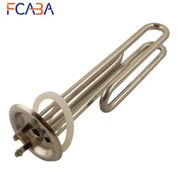 FCABA Stainless Steel Heating Tube Element 220V 3KW 210mm Tube Length Electric Resistance Water Heater Pipe