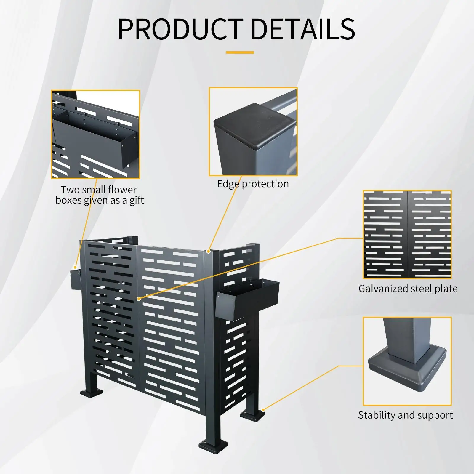 4*2 FT Air Conditioner Fence for Outdoor Units,Metal Privacy Fence Cover,