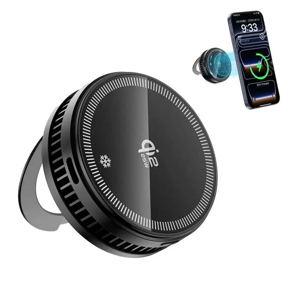 25W Magnetic Wireless Charger Phone Cooler Active Refrigeration Radiator Magnet Fast Charging Stand For iPhone Xiaomi