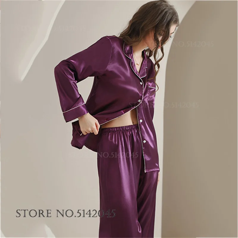 Bridal Bridesmaids Wedding Pajamas Set Female Trouser Suits Spring New Sleepwear Pyjama Loose Casual Satin Homewear Lounge Wear