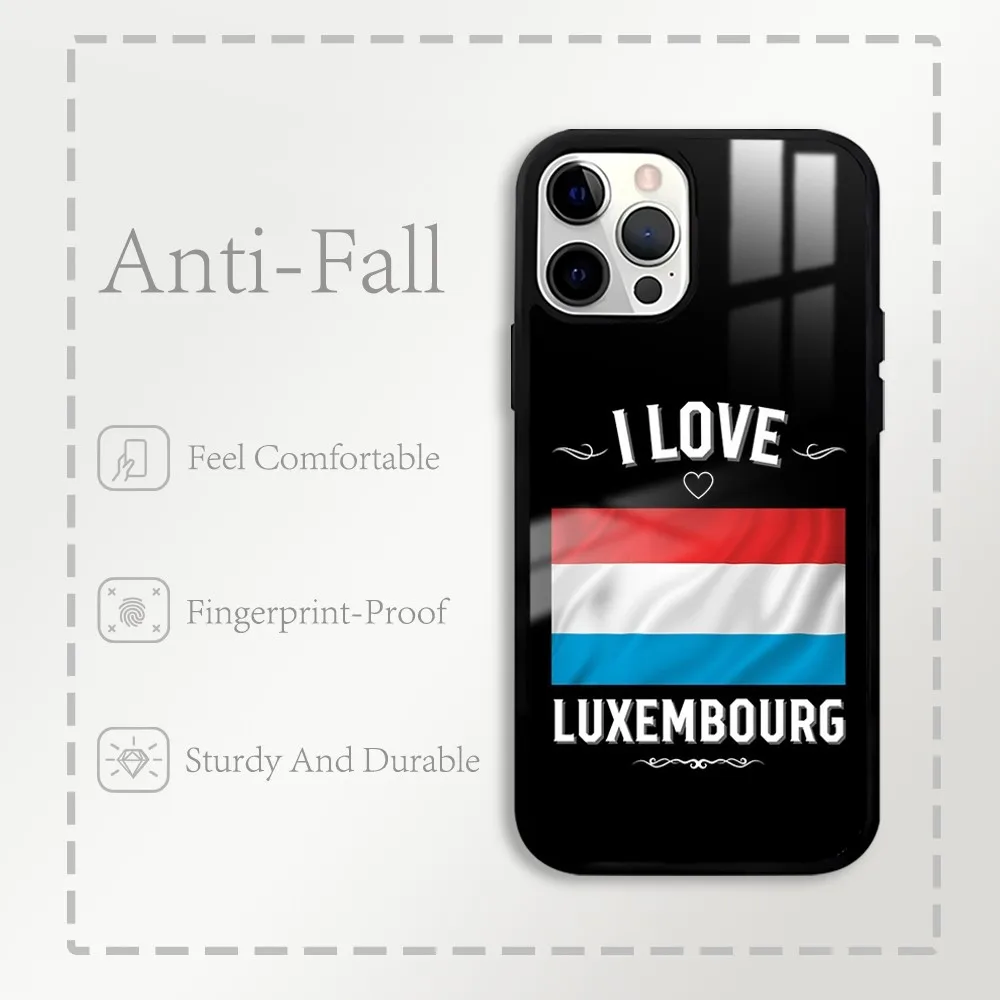 Luxembourg Flag Pattern Phone Case For IPhone 16 15 14 13 12 11 Pro Xs Max Mini Plus Celulares Hard Funda