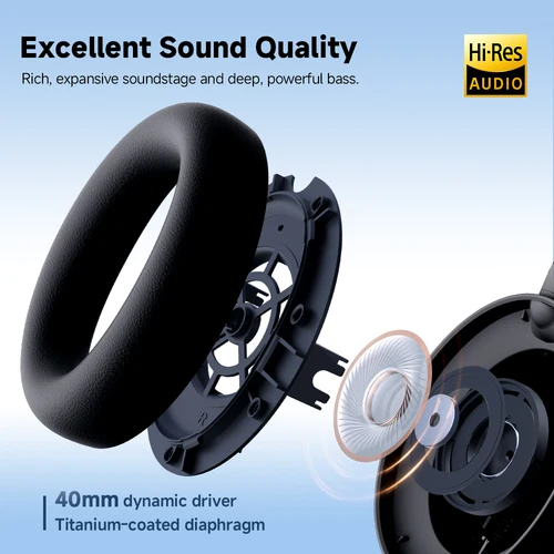 Imagen 2 del producto Edifier H9 Auriculares inalámbricos con cancelación activa de ruido Auriculares Bluetooth 5.4 Audio de alta resolución 75H Duración de la batería Diseño plegable