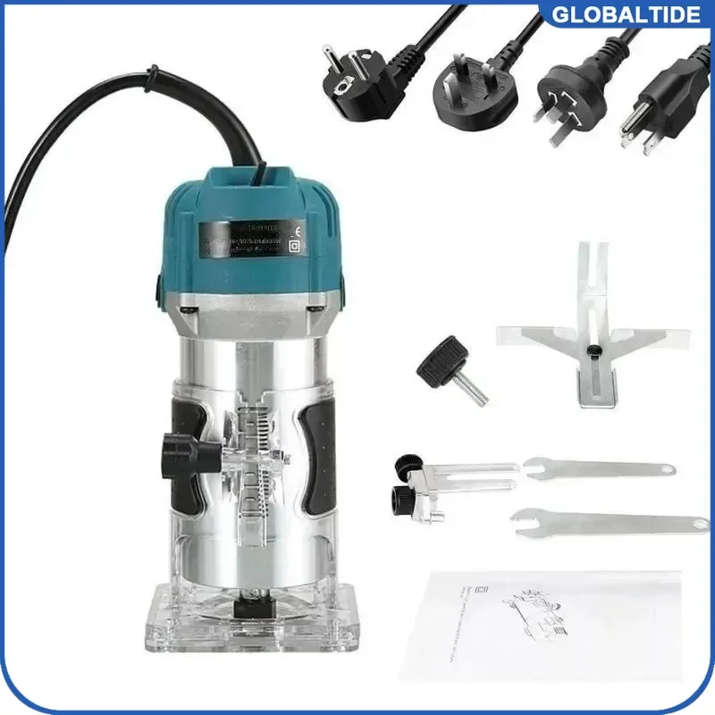 800W 30000RPM Electric Wood Router Trimmer 1/4 Inch Carving Milling Cutting Tool Carpenter Power Tools Woodworking Furadeira