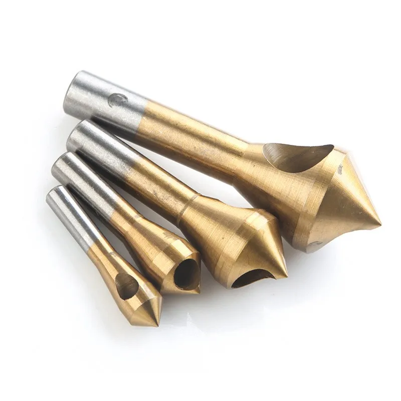 Titanium Coated Countersink Chamfer Tool Deburring Drill Taper Hole Cutter Steel Tool Set Metal Wood Drill Bits Chamfering Tools