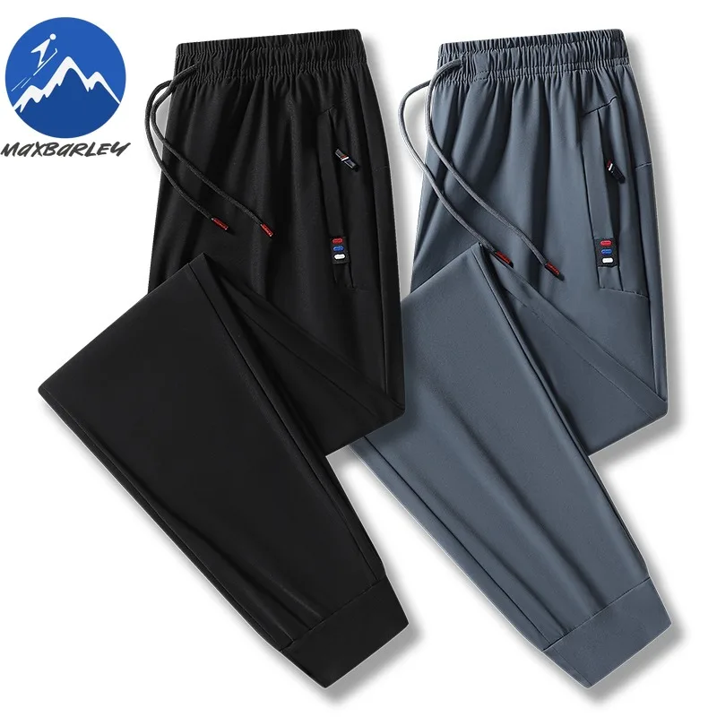 

Maxbarley Summer Men Lightweight Pants Ice Silk Quick Dry Straight Jogger Breathable Plus Size Casual Athletic Sportswear