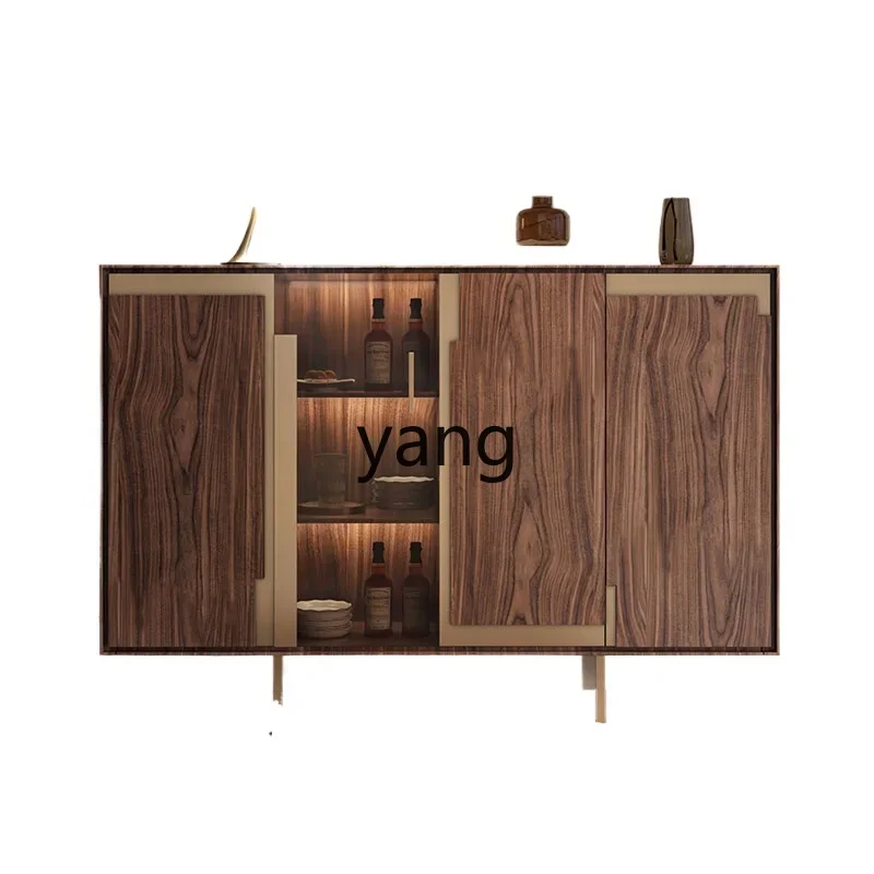 

LTT light luxury walnut dining side locker simple modern villa living room storage tea and wine cabinet
