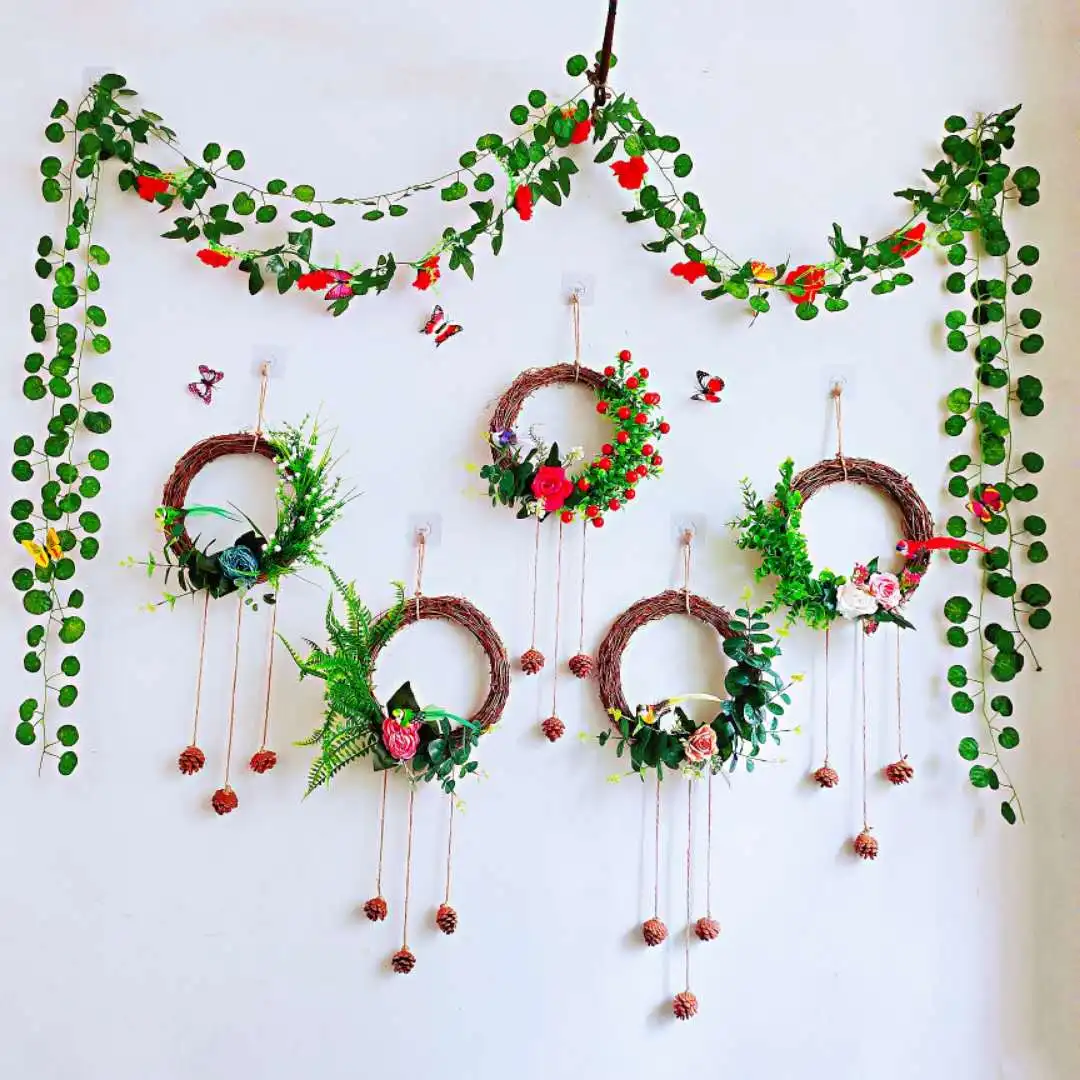 

Wall Decoration Creative Flower Basket Wreath Kindergarten Home Flower Arrangement Restaurant Bedroom Wall Decoration