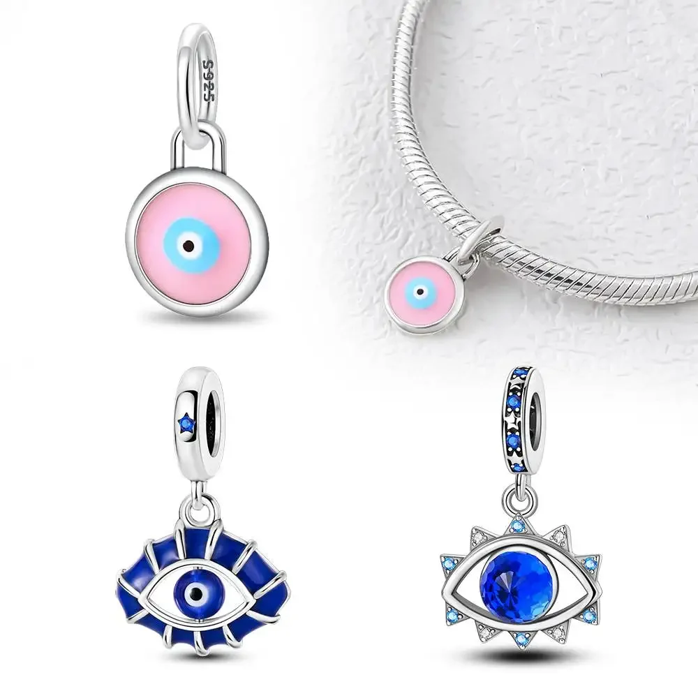 Devil's Eye Pendant Silver Plated For Charms Silver Plated Original Bracelet for Jewelry Making