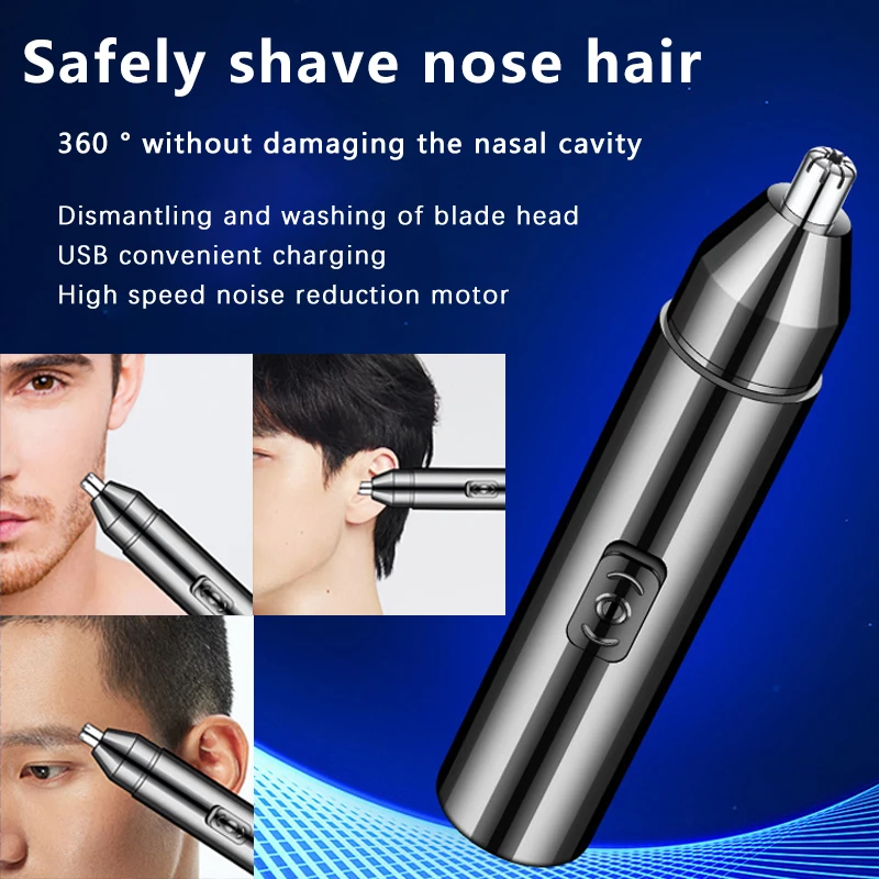Electric Nose Hair Trimmer Low Noise High Torque High Speed Motors Ear Cleaner For Washing Nose Hair For Both Men