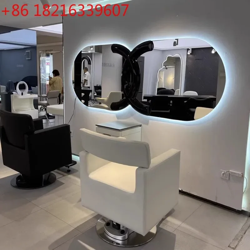 New barber shop mirror special hair cutting mirror high-end horizontal hanging Chase