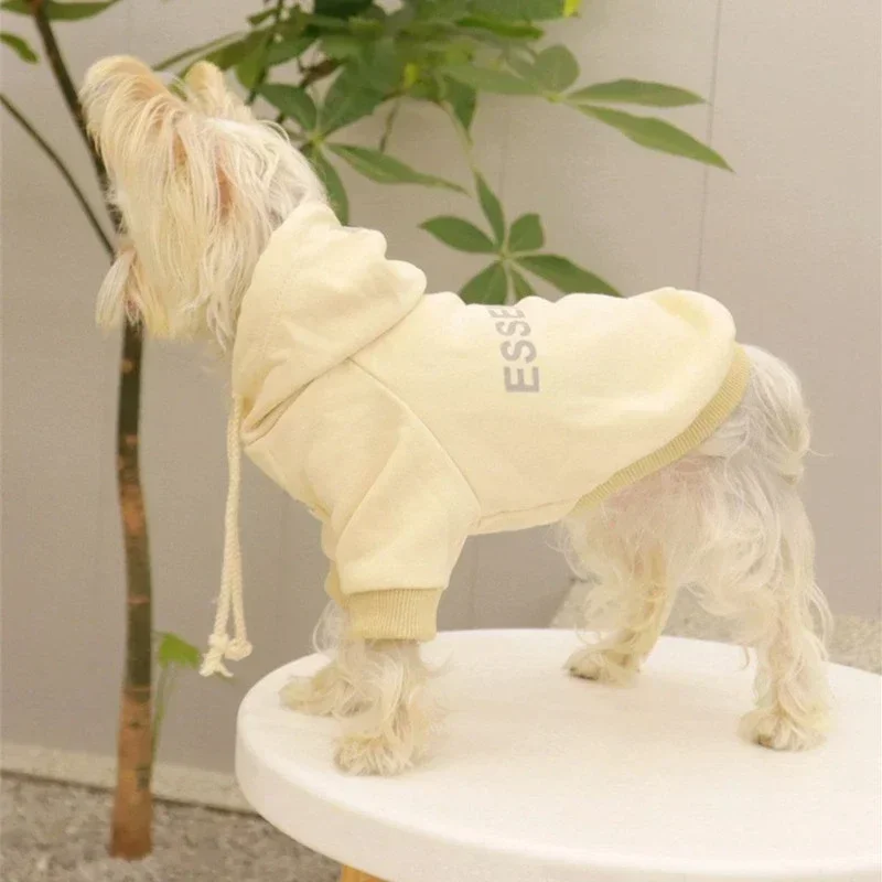 Dog Hoodies Letter Fleece Lined Designer Dog Clothes Puppy Sweatshirt Soft Warm Sweater Clothes for Small Dogs Poodle Maltese