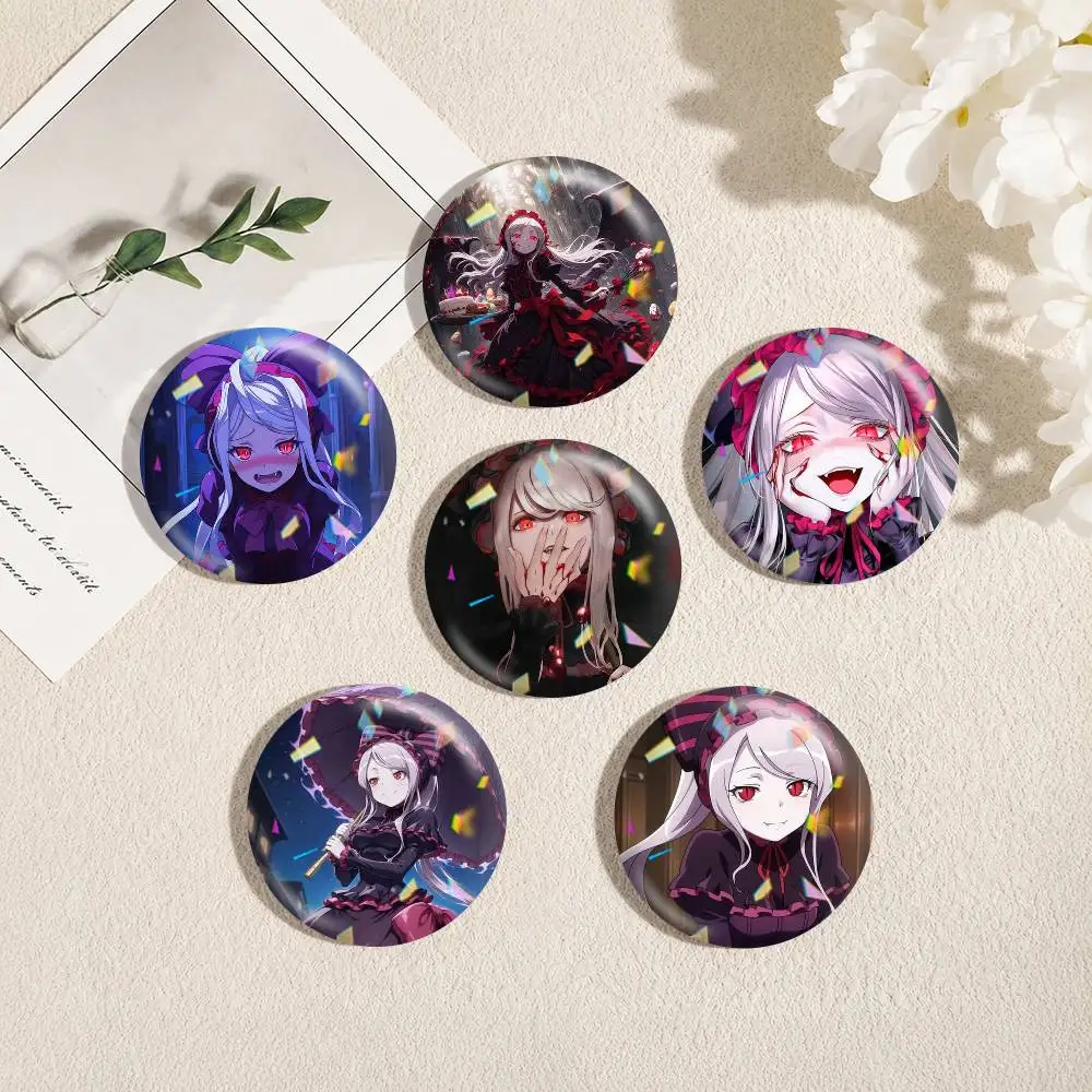 Anime O-Overlord Shalltear Bloodfallen 25mm 32mm 44mm 58mm 75mm Brooches Badges Pins for Accessories Gift