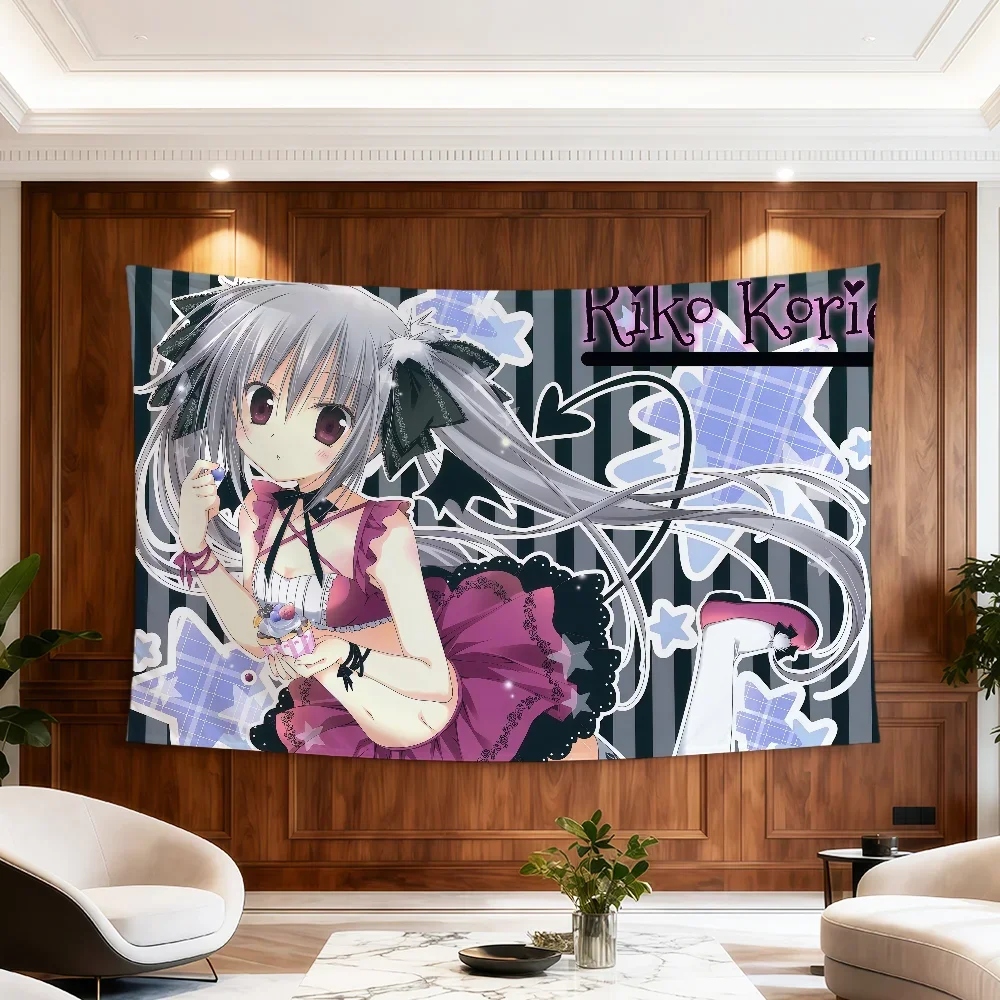 Kawaii Moe Drop Flag Anime Zimmer Wohnheim Y2k Candy Party Hogar Nachttisch Wohnzimmer Wandbehang Mädchen Korie Deko Riko Banner Geschenk – Detail 10