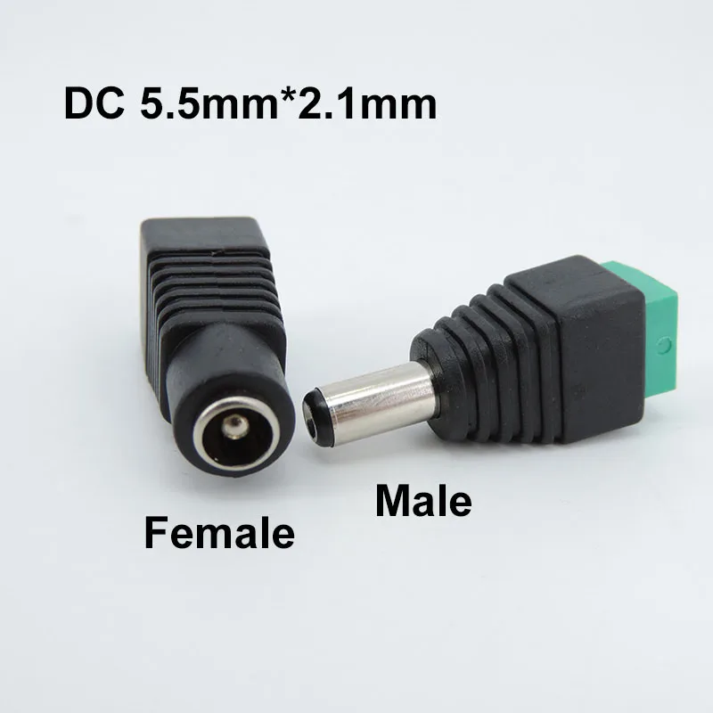 1 para/3 pary wtyczek żeński DC 2.1mm x 5.5mm 5.5x2.1mm złącze Adapter gniazda Jack zacisk kablowy zasilania dla kamera telewizji przemysłowej L1