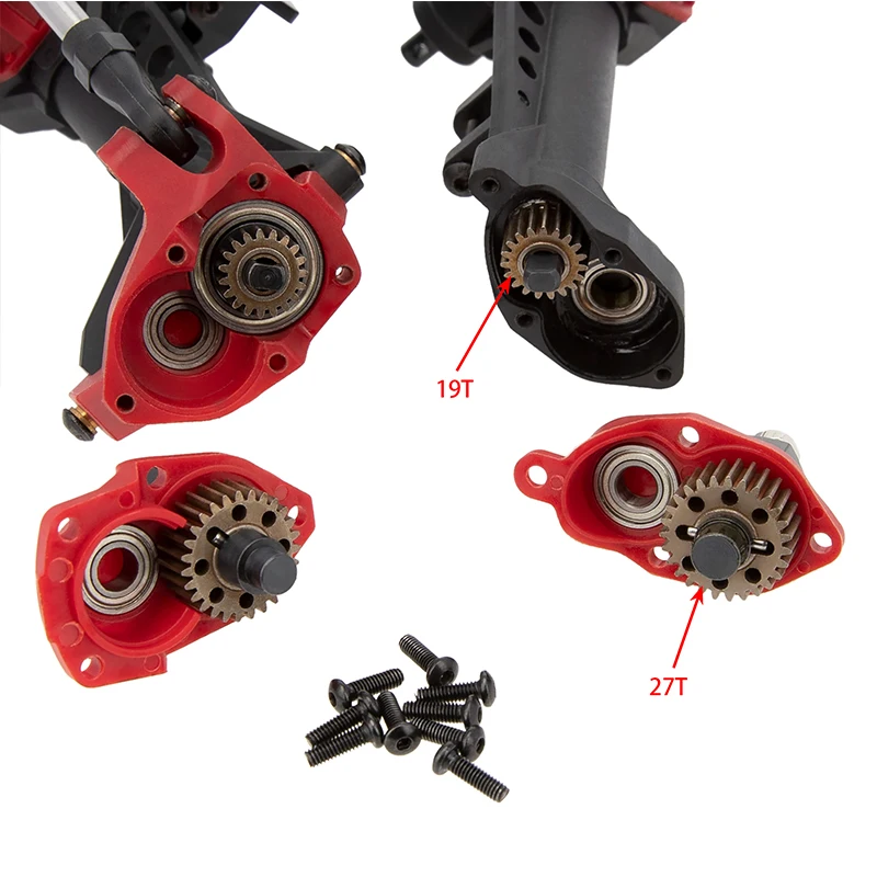 Eixos de nylon engrenagens de aço e rolamentos de metal eixos portal dianteiro e traseiro para axial scx10 scx10 ii 1/10 rc crawler atualização pasrts